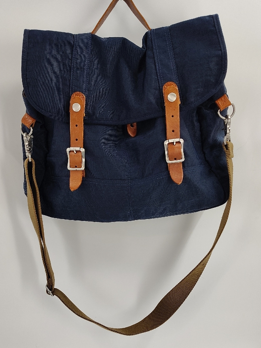 J. Crew Messenger Bag Hardwick Blue Brown